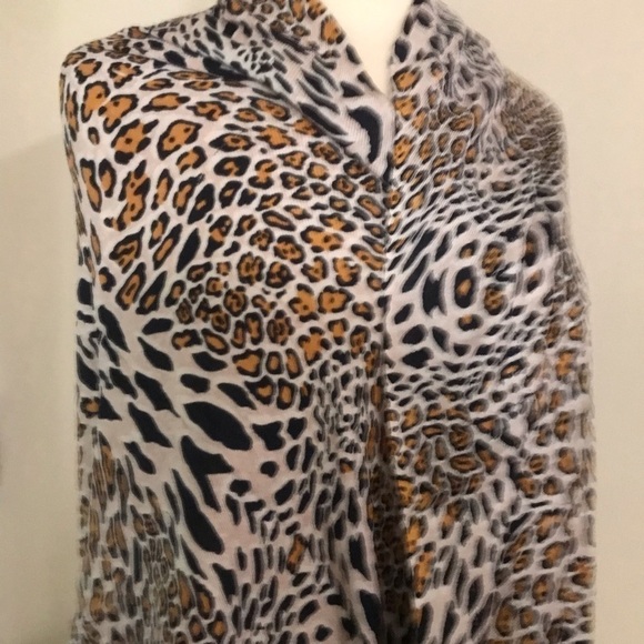 Animal print Rachele wrap scarf 27x83 viscose - Picture 2 of 2